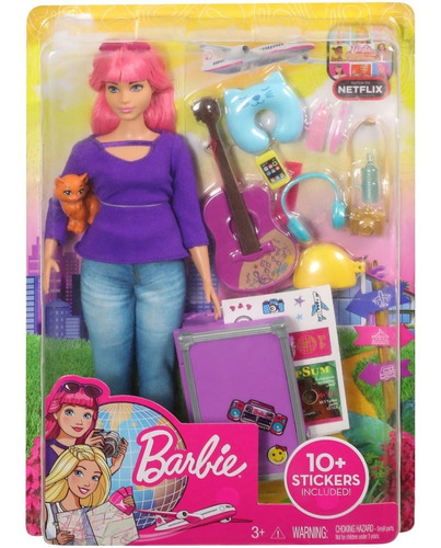 Barbie Muñeca De Viaje Travel Doll Daisy Y Su Gatito