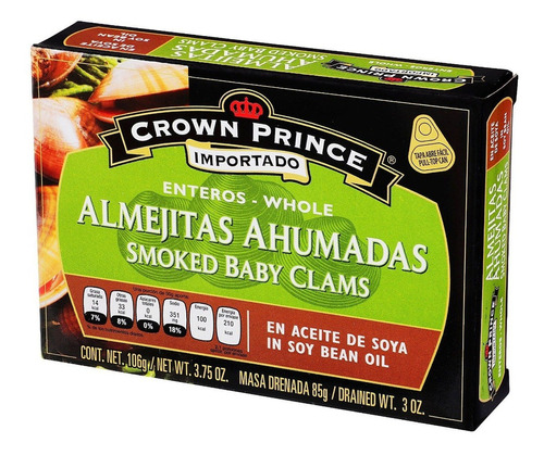 Almejitas Ahumadas Marinter Crown Prince Aceite De Soya 106g