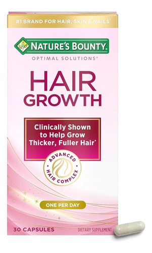 Nature´s Bounty Hair Growth Crecimiento Del Cabello Biotina Sabor Sin Sabor