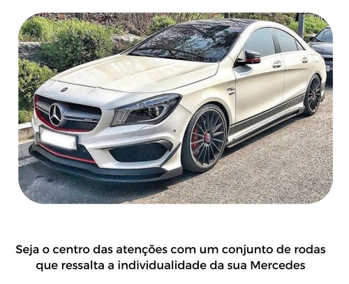 04 Rodas Mercedes Cla45 C63 Amg Aro 19 Preta Fosca Diamant.