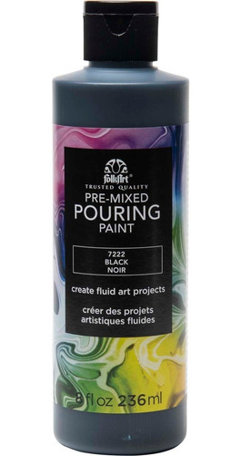 Pintura Para Acrilico Fluido Pouring Folkart 236ml. Negro