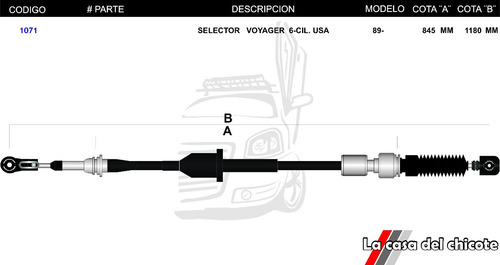 Chicote De Transmision Voyager 6-cil Usa T/m Modelo. 1989-