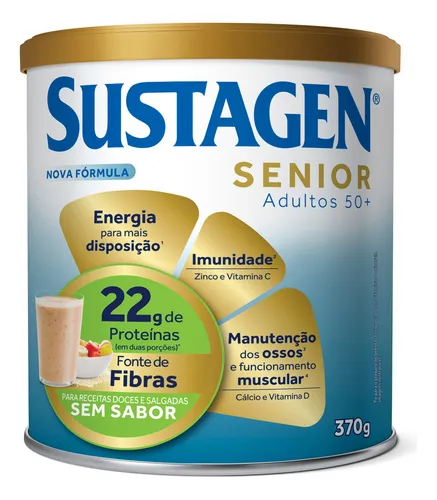 Complemento Alimentar Sustagen Senior 50+ Sem Sabor Lata 370g