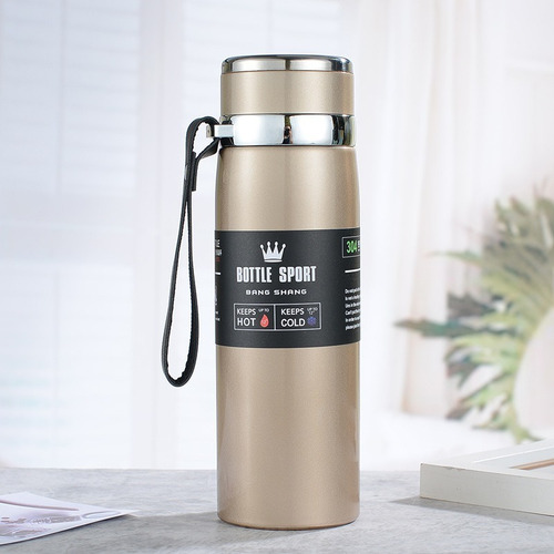 Botella Termo Al Vacio Inteligente Acero Inoxidable 500ml Dorado
