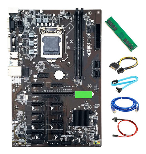 Kit De Placa Base Minera B250 Btc Lga1151 Compatible Con 12