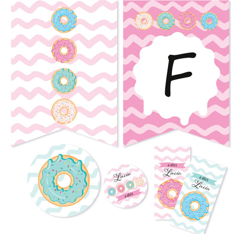Kit Imprimible Donuts Donas Rosquillas Candy Bar Tukit