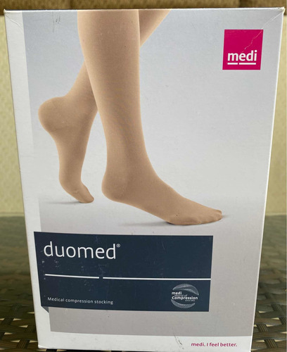 Medias De Compresión Completa Duomed Color Beige 15-20 Mmhg