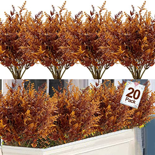 20 Agrupaciones Flores De Otoño Artificial Decoración 3gyxf