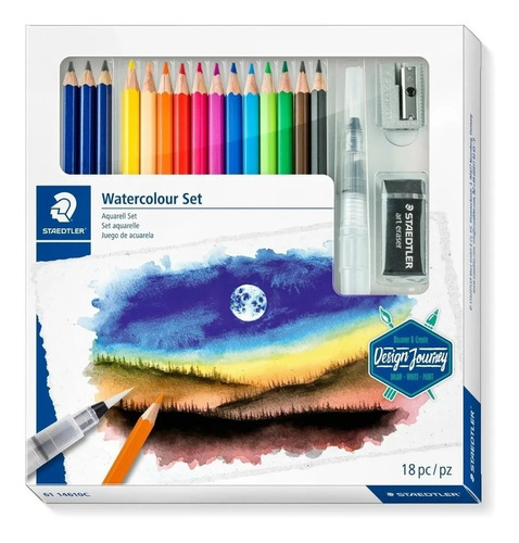 Set Lapices Acuarelables Staedtler X 18 Piezas Kit Acuarelas