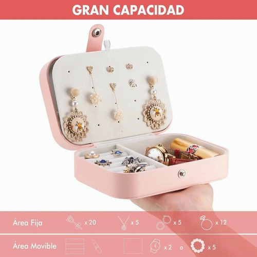 Imagen 10 de 10 de Organizador Joyas Estuche Joyero Aretes Anillos Viaje
