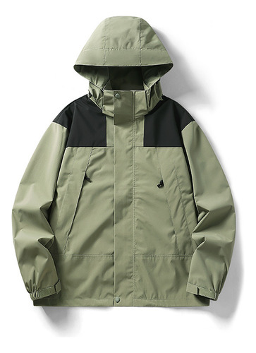 Chaqueta De Escalada Con Capucha Extraíble, Impermeable Y Resistente Al Viento Para Hombre