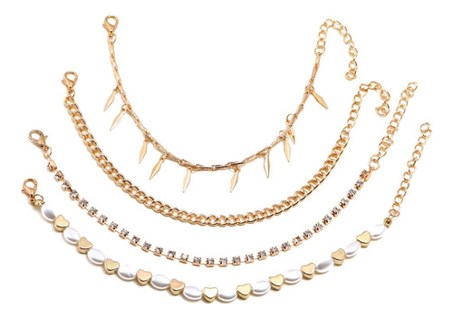 4 Uds Tobillo Pulsera Con Cuentas Pie Cadenas Pie Joyería