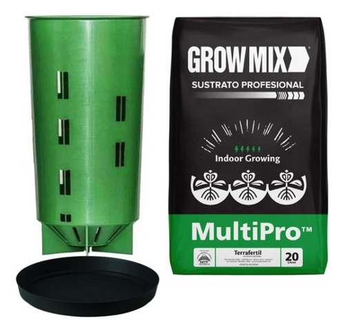 Kit Maceta Mad Rocket 16l C Plato + Sustrato Grow Mix 20 L