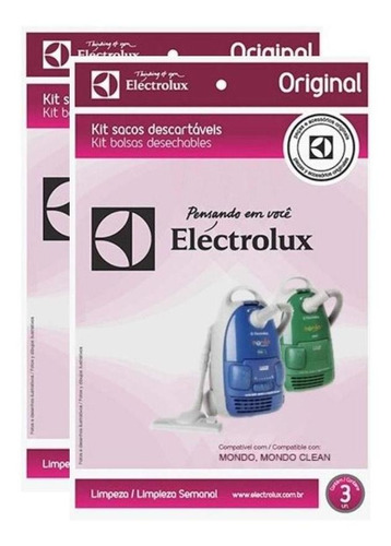 6 Sacos Desc P/ Aspirador De Pó Electrolux Mondo Original