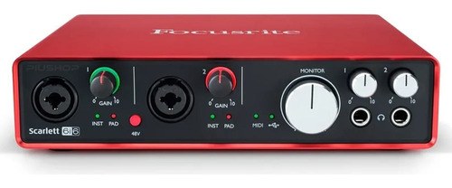 Interface Focusrite Scarlett 6i6 1ª Geração Phantom Power
