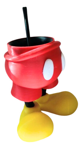 Mate Mickey 3d Con Bombilla De Regalo Rojo Mickey 3d