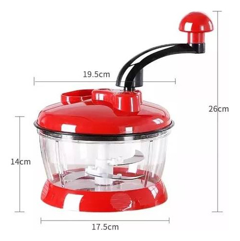 Picadora Manual De 1.85 Litros Procesador D Alimentos Manual