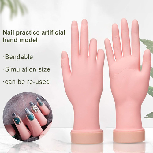 Aoraem Manos De Entrenamiento De Uñas Flexible Suave Práctic