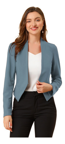 Chaqueta Blazer Corta Casual Sin Cuello Traje Trabajo Mujer