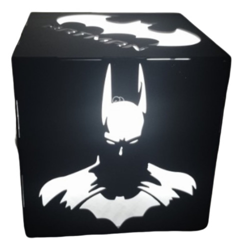 Lámpara Batman Cubo En 3d Con Luz Led A Pila. 10cm Por Lado