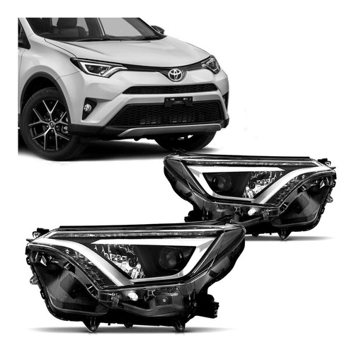 Par Farol Rav4 2017 2018 Elétrico Com Motor Com Led Tyc