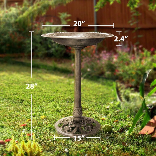 Imagen 5 de 5 de Pedestal De Jardin Tipo Bebedero De Aves Fuente Gold