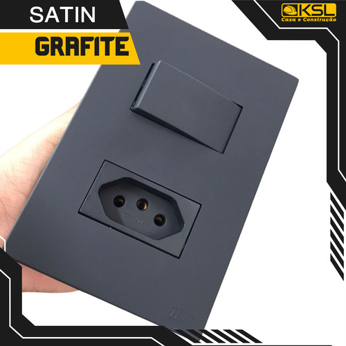 Campainha Residencial Eletrica Cigarra Grafite Com Fio Recta