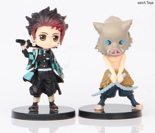 6 Mini Figuras Demon Slayer. Tanjiro, Nezuko, Zenitsu, Etc.