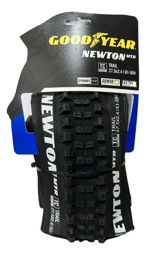 Neumático completo Goodyear Newton Mtr Trail, 27,5 x 2,40 pulgadas, sin cámara, color negro