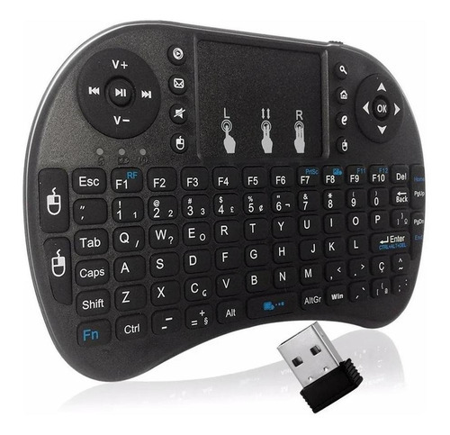 Mini teclado inalámbrico, panel táctil, TV inteligente, PC, teléfono celular