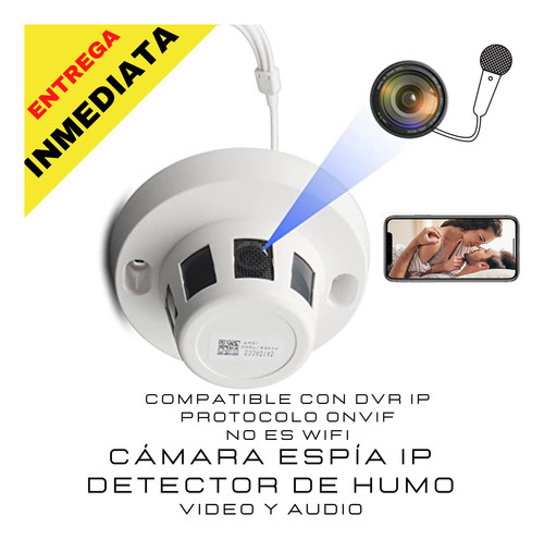 Camara Espía Detector De Humo Audio Movimiento App Ip Dvr