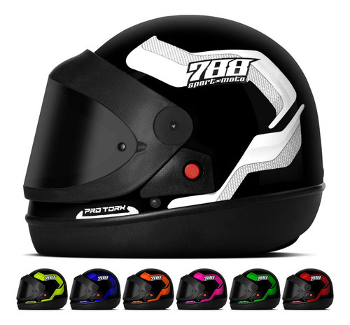 Capacete Pro Tork Sport Moto 788 Vis. Fumê Cor Branco Tamanho do capacete 60