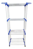 Comprar Tender De Ropa Vertical Plegable 4 Niveles Ruedas Reforzado Color Azul 170 Altura X 65 Cm Ancho Plegable Desde La Base Ideal Facil Guardado - Resistente A Vientos - Ruedas Antideslizantes Inoxidable,