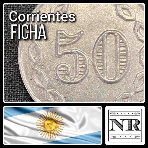 Imagen 1 de 4 de Ficha - Corrientes Polietilieno - Valor 50 - Cuño Aluminio