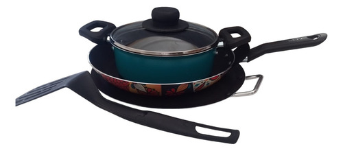 Batería De Cocina Ekco Antiadherente 773765 De 5 Piezas Color Azul