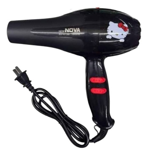 Secadora De Cabello Negra Hello Kitty Sanrio Kuromi Portatil Negra