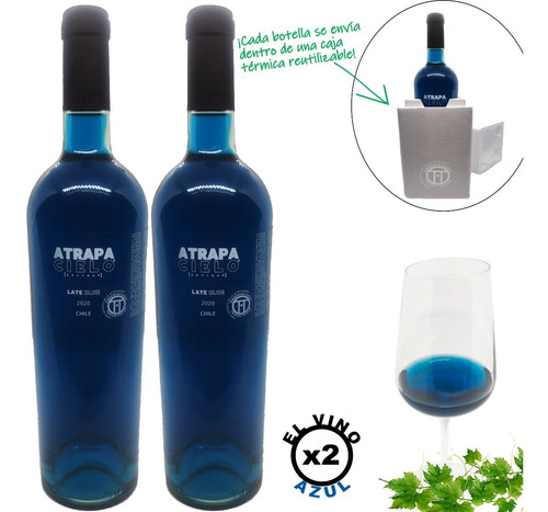 Vino Azul Atrapa Cielo Con Jarra Termica - 2 Botellas