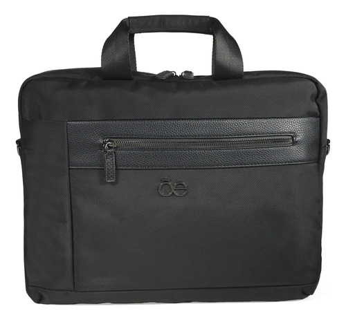 Porta Laptop Cloe Para Hombre Uomo 16 Textil Broche Presión Color Negro