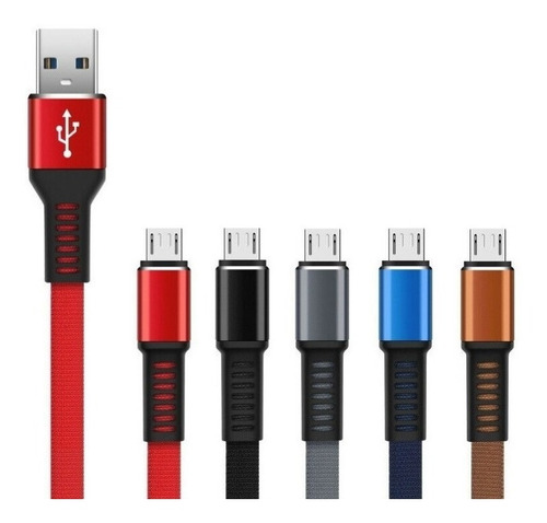 Cable Usb Carga Rapida Plano De Nylon Samsung Xiaomi C658