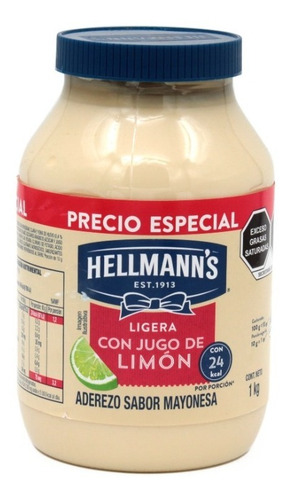 Mayonesa Hellmann's C/ Jugo De Limon Reducida En Grasa 1 Kg