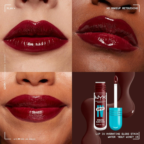 Nyx Lip Iv Hydrating Gloss Stain Original Water Bout Wine
