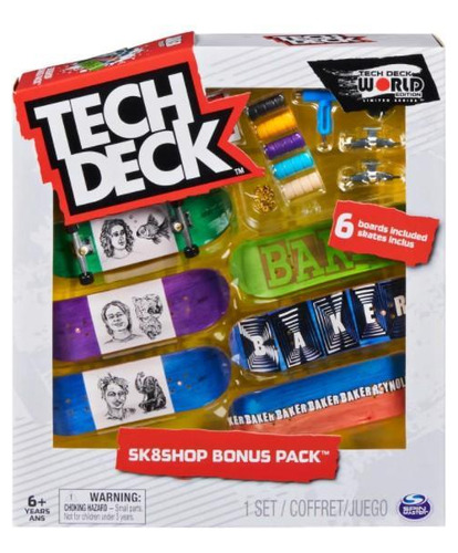 Tech Deck Kit 3 Skate De Dedo Com Acessórios Coleção Baker