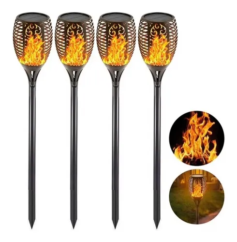 comprar Pack X4 Lampara Luces Solares Antorcha Led Estaca Decoración