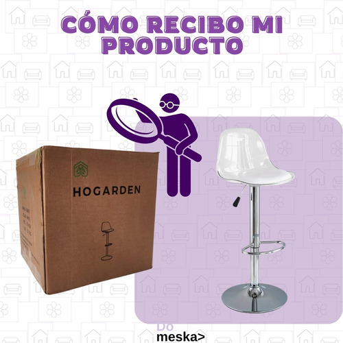 Silla Comedor Banco Barra Restaurantes 1 Pz Hogarden Vini Piel Metal Transparente