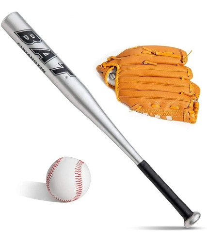 Bate De Beisbol Aluminio Set Con Guante Y Pelota Baseball