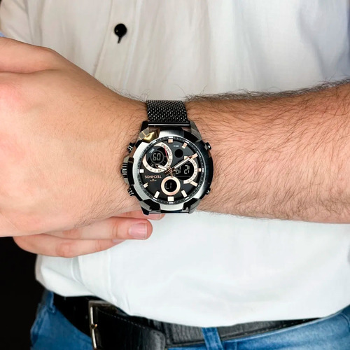 Imagem 3 de 7 de Relógio Technos Grafite Masculino Digiana W23721aab/1p