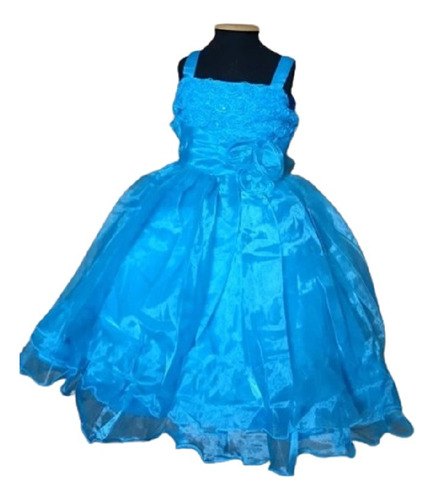 Vestido Infantil  Festa  Princesa Branco Ou Azul