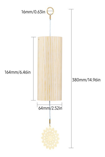 Chakra Chimes, Campanillas De Viento De Bambú Natural, Acord