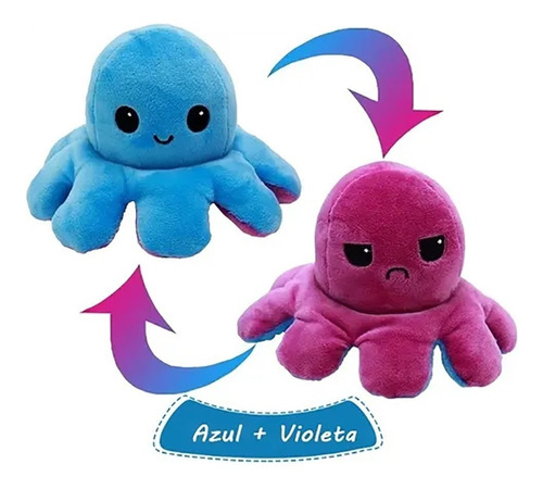 Juguete De Felpa Reversible De Pulpo De Doble Cara