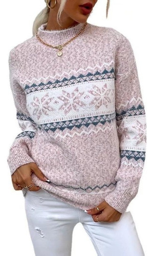 Suéter Navidad Diseño Copo De Nieve Sweeet Style Lady